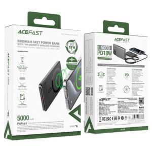 پاوربانک 5000 میلی آمپر مگ سیف ایس فست مدل acefast M8 Wireless